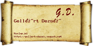 Gellért Dezső névjegykártya